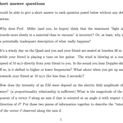 Umd short answer questions examples