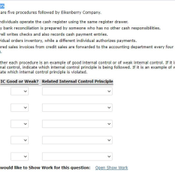 Procedures five followed listed below gilmore company vacations employees required take has internal control department daily customers if indicate example