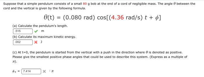 Suppose that a simple pendulum consists of a small